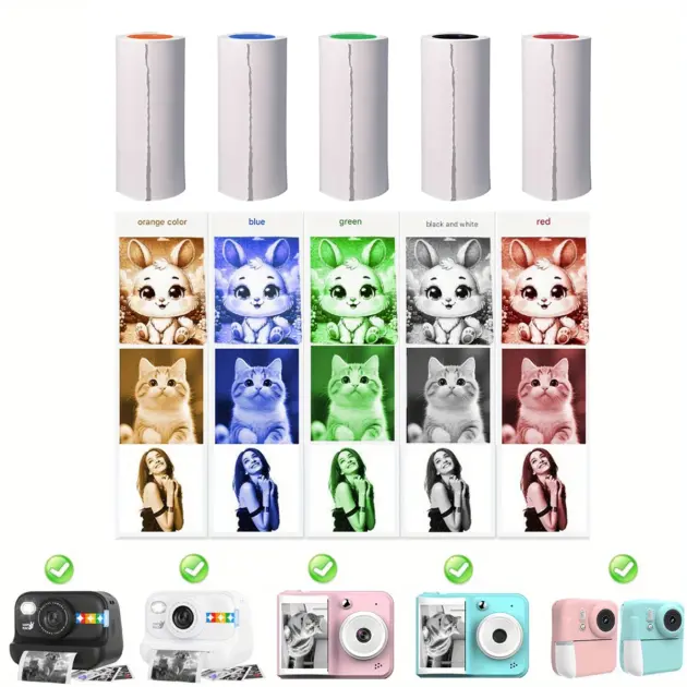5 Rolls Instant Photo Paper for Polaroid & Smartphone Printers