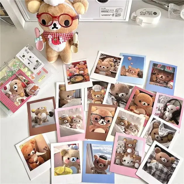 Relaxed Bear Polaroid DIY Decoration Cards (20 Pcs)