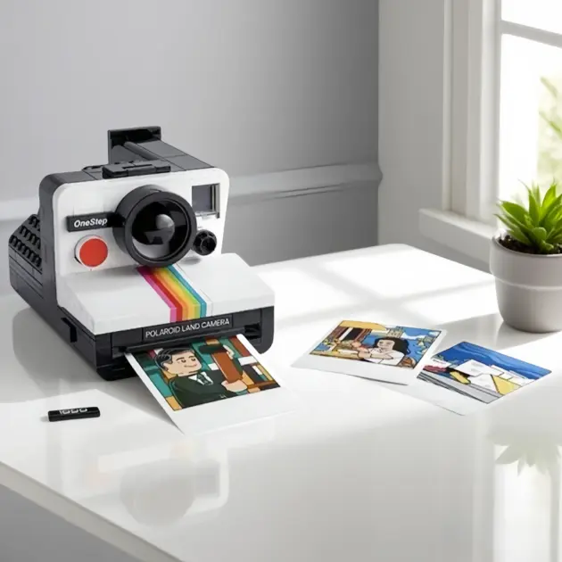 Retro Building Block Polaroid Camera Model Kit for Adults & Teens