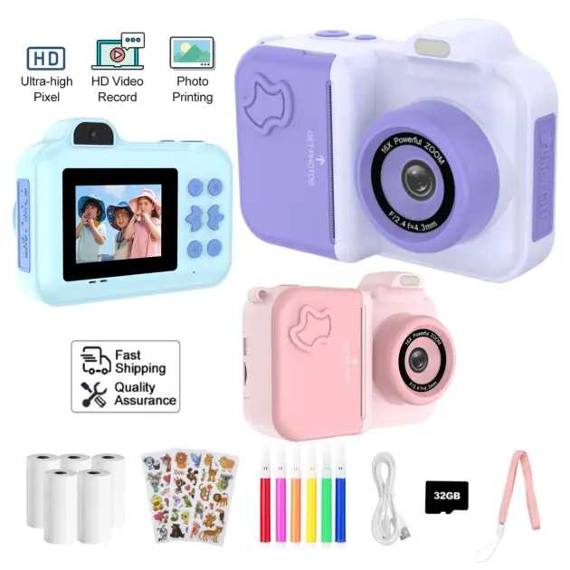 Kids Instant Print Camera: Digital Photo & Video Recorder