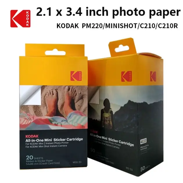 Kodak Mini 2/Shot All-in-One Ink Cartridge & Photo Paper Sets