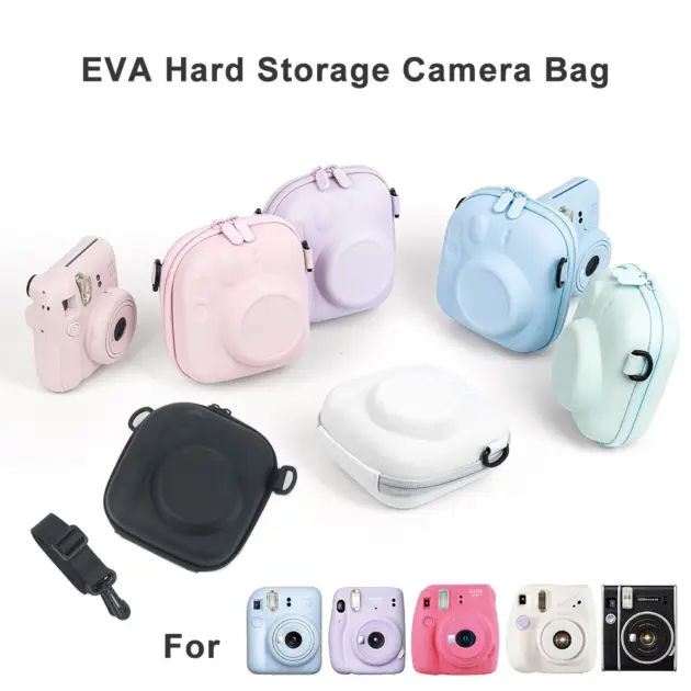 For Fujifilm Instax Mini 7+ 8/9/11/12/40 EVA Universal Hard Case Storage Bag Polaroid Camera Bag Shell with Shoulder Strap